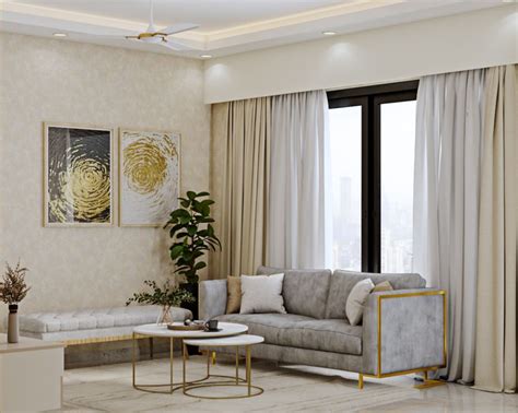 Beige Accent Wall Paint For Living Rooms | Livspace