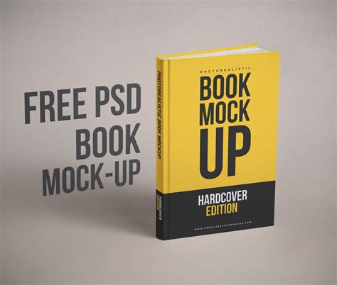 Plantilla PSD de un libro mostrando su portada, descarga gratuita