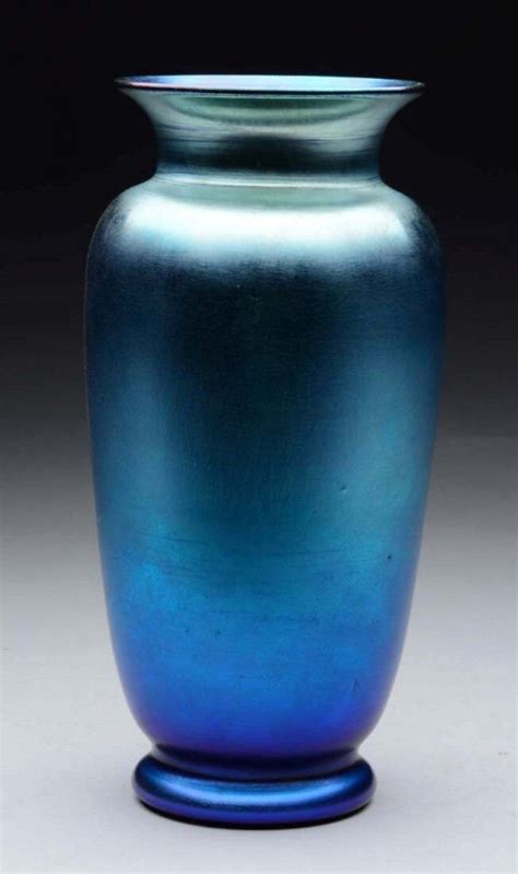 Steuben Glass Blue Aurene Vase 10 Iridescent by BristolHall