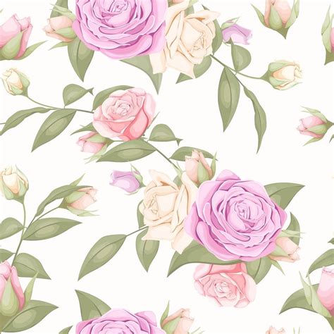 Pale pink floral rose seamless pattern 1213474 Vector Art at Vecteezy