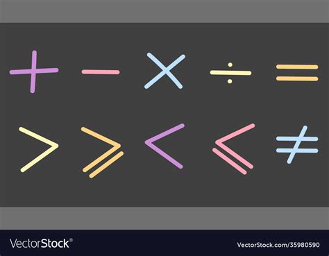 Math symbols drawn blackboard with colored chalk Vector Image