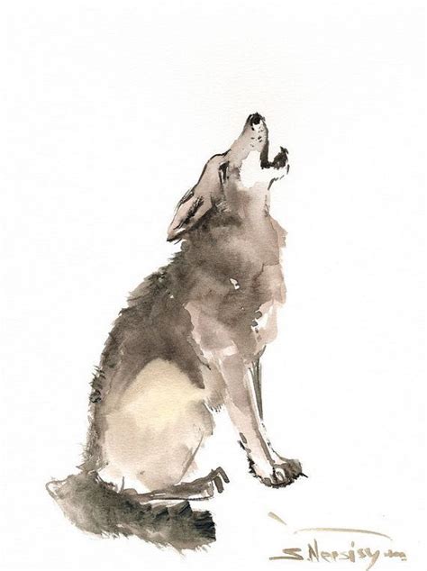 Wolf original watercolor painting 12 X 9 in animal by ORIGINALONLY, $32.00 | Watercolor wolf ...