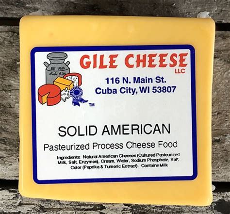 American Cheese Processed - Solid - Gile Cheese Factory Outlet