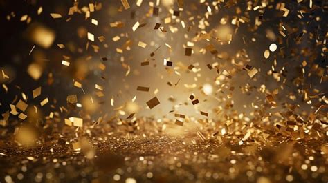 Premium AI Image | Abstract Gold Confetti Party Background