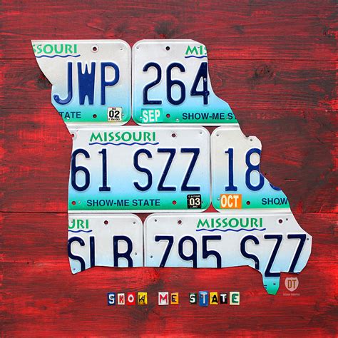 License Plate Map of Missouri - Show Me State - by Design Turnpike ...