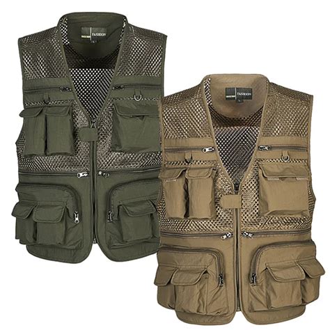 Outdoor Men Camping Hunting Fishing Hiking Vest Amphibious Multi Pockets Tactical Vest Multi ...