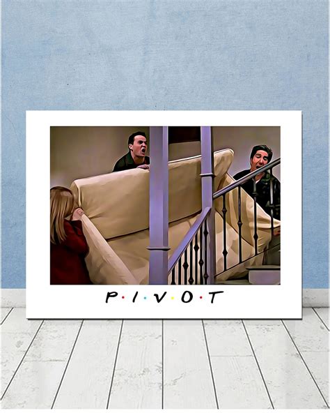 Friends Ross Pivot Moving Couch Comic Styled Print Rachel Chandler ...