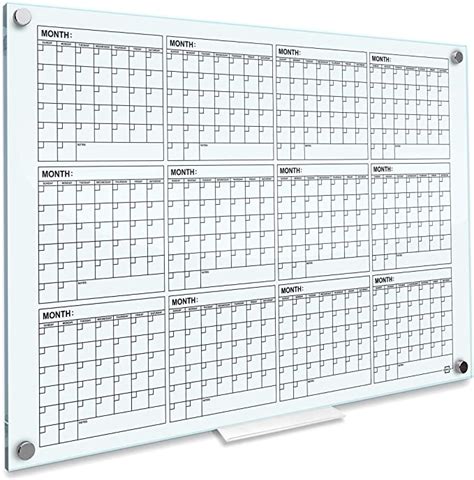 Glass Board Yearly Calendar - Large Wall Planner