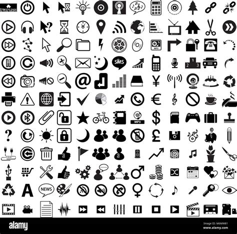 internet icon set, sign web and computer social media symbol Stock ...