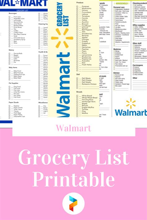 18 Best Walmart Grocery List Printable - printablee.com