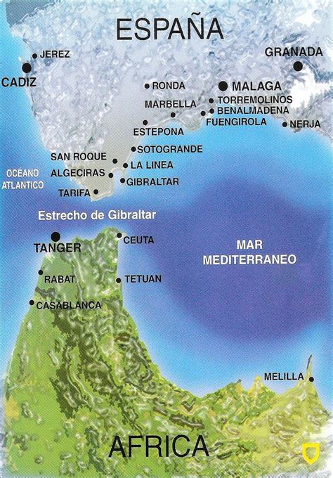 Estrecho de gibraltar map card – Artofit