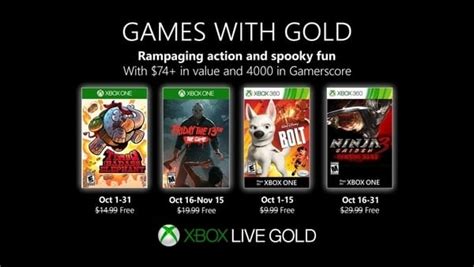 Xbox Live Gold free games for October 2019 announced - Gematsu