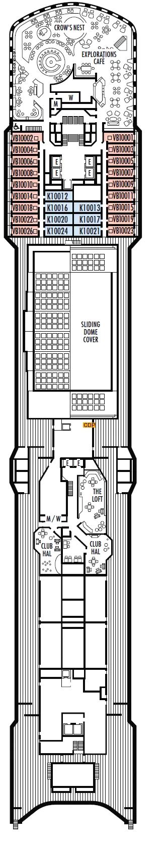 Zuiderdam Observation deck 10 plan | Cruisedeckplans.com