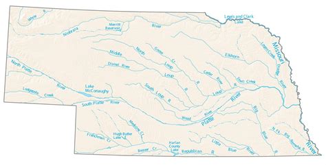 Map of Nebraska - Cities and Roads - GIS Geography