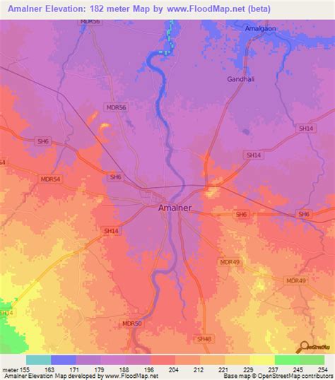 Elevation of Amalner,India Elevation Map, Topography, Contour
