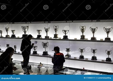 The Museum of Trophies of the Cups and Awards of the Team FC Barcelona ...