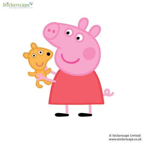 Peppa Pig with teddy wall sticker | Stickerscape