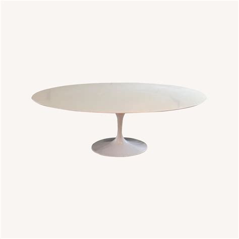 Saarinen Style Tulip Dining Table White Quartz - AptDeco