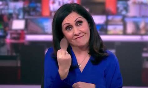 Watch BBC News presenter give middle finger live on air