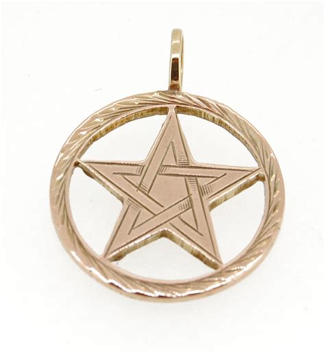 9ct Gold Vintage Pentagram Pendant, Hallmarked Birmingham 1918 – Krafft Jewellers