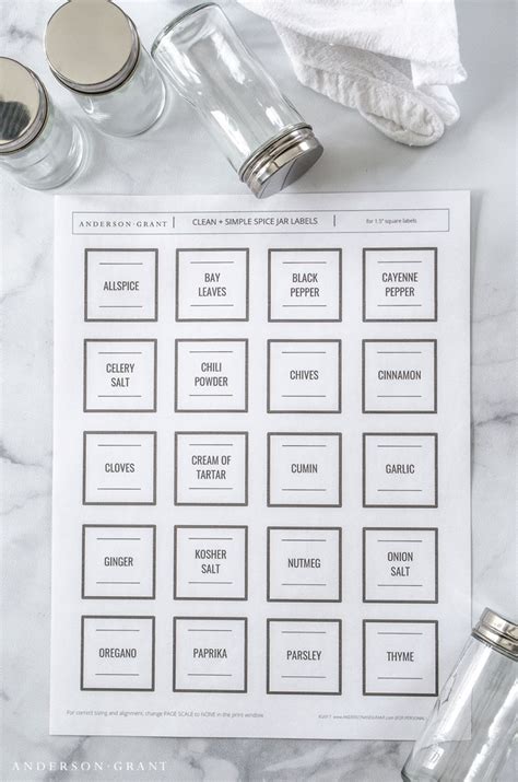 Free Printable Spice and Herb Labels | anderson + grant