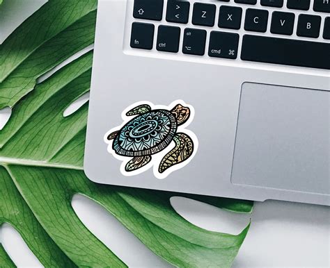 Tangle Turtle Vinyl Sticker Water Bottle Stickers Ocean | Etsy