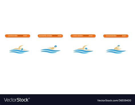 Web icons swimming strokes Royalty Free Vector Image