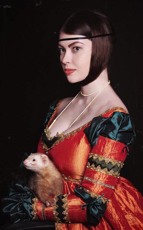 Inspired by the Painting 'The Lady with an Ermine': Woman holding ...