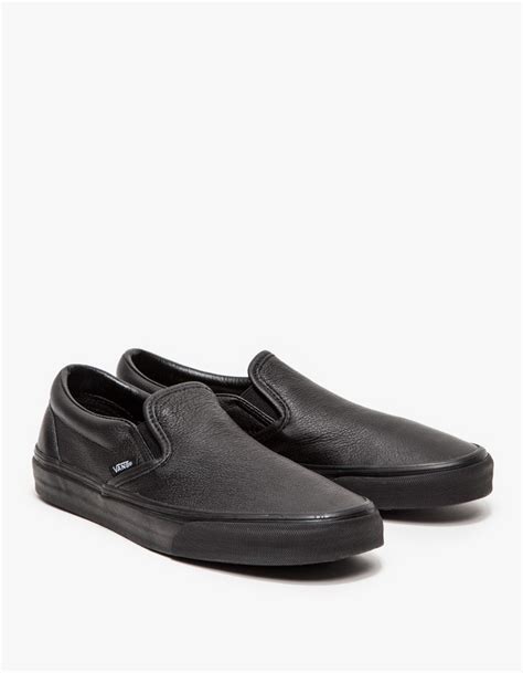 Lyst - Vans Classic Slip-on Leather in Black