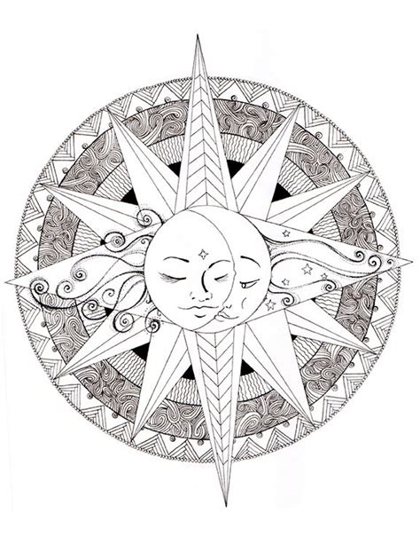 Image result for Spiritual Mandalas to color | Moon coloring pages, Mandala coloring