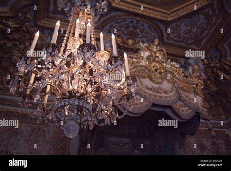 The Queen's bedchamber. Palace of Versailles. Versailles. France Stock ...