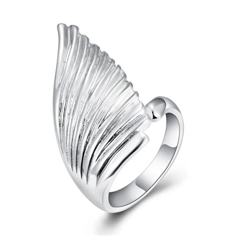 New Sweet Romantic Wings Of Angels Ring Women Girl Silver Plated Ring ...