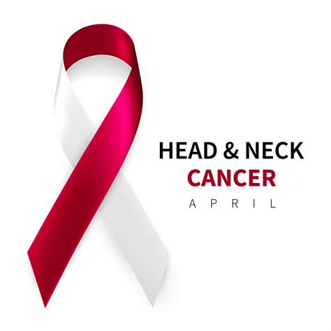 Head And Neck Cancer Awareness Month. Realistic Burgundy Ivory Ribbon Symbol. Medical Design ...