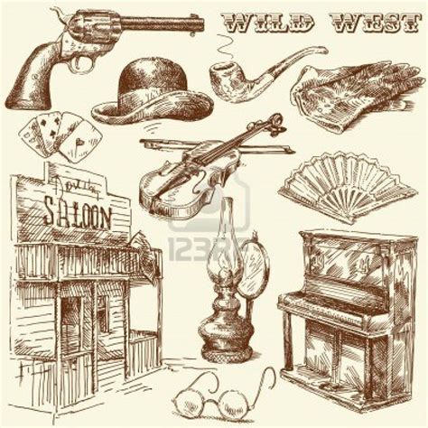 hand drawn wild west collection Stock Photo - 14016684 Western Tattoos, Country Tattoos, Wild ...