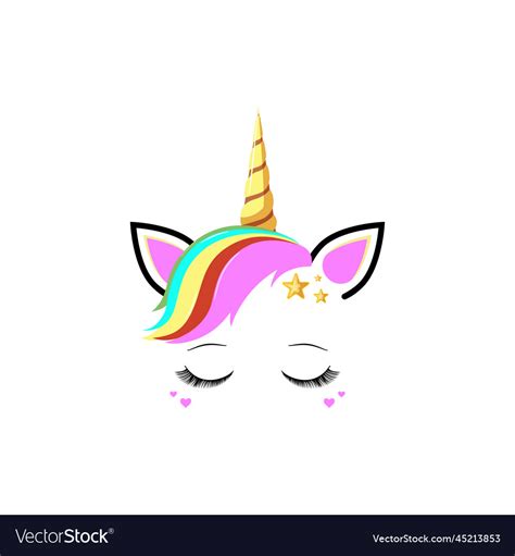 Unicorn with eyelashes Royalty Free Vector Image