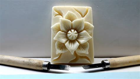 Soap carving tutorial...flower design . - YouTube