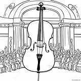 Beautiful Cello In A Concert Coloring Page 42804 33836 sketch template