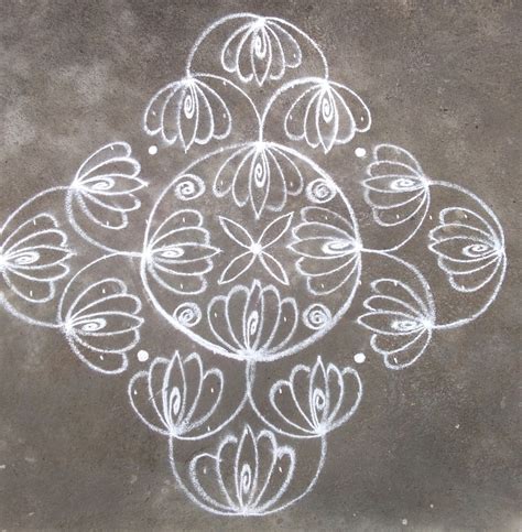 Thamarai kolam || Lotus Kolam with 15 dots – Kolams of India