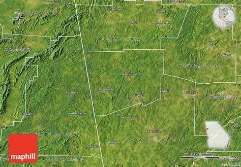 Satellite Map of Haralson County