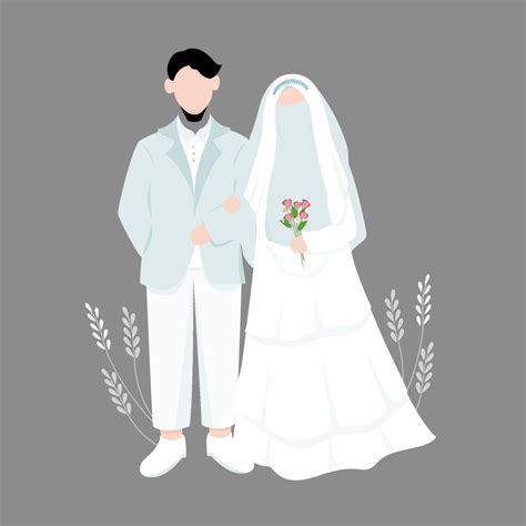 muslim wedding character illustration for online invitation 4548434 ...