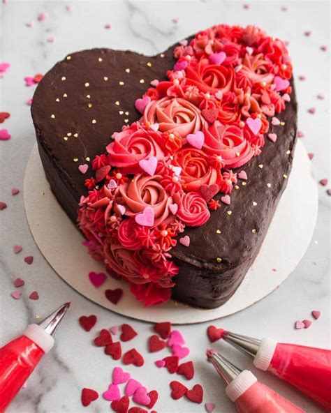 Valentine's Day Chocolate Cake Tutorial - Flour & Floral | Valentine ...