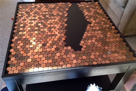 Heart Maine Home: How to make a penny-top table {DIY}