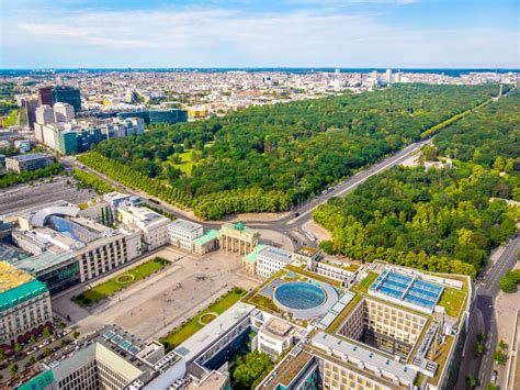 Aerial View of Brandenburg Gate in Summer Day, Berlin Stock Image ...