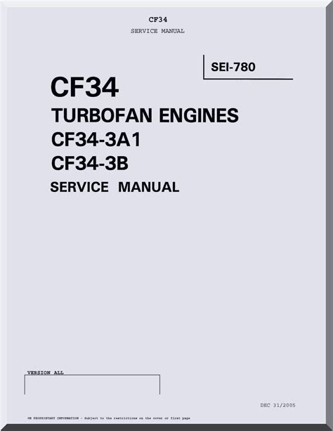 General Electric CF34 Turbofan Engines CF34-3A1 CF34-3B Service Manual ...