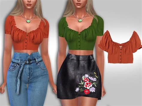 Saliwa's Mini Casual Trendy Button Tops | Sims 4 clothing, Sims 4 mods clothes, Sims 4 dresses