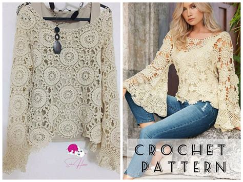 Crochet BELL Long SLEEVE Top PATTERN Pdf Crop Sweater - Etsy Australia