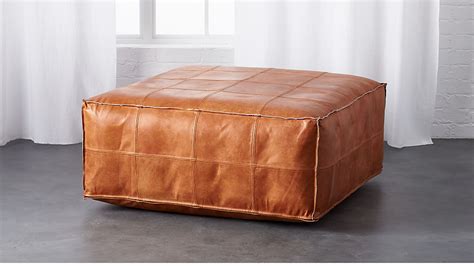 leather ottoman-pouf | CB2