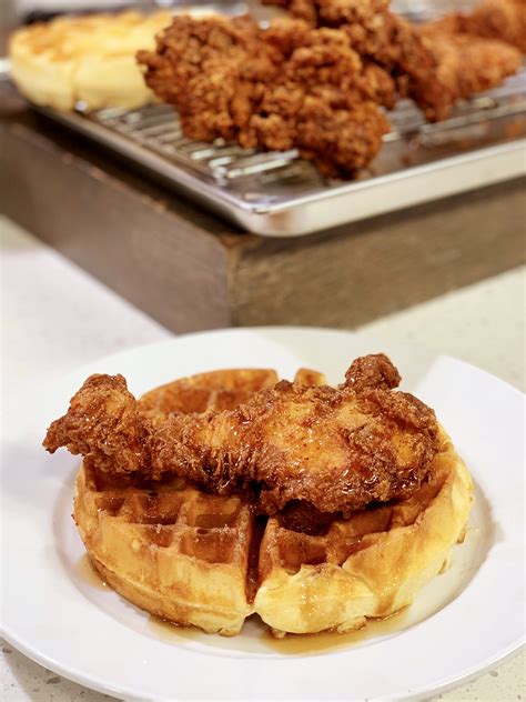 chicken and waffles - cooking with chef bryan