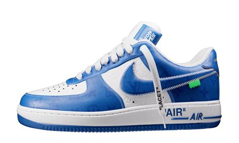 LOUIS VUITTON NIKE AIR FORCE 1 LOW WHITE ROYAL BLUE - The Edit LDN