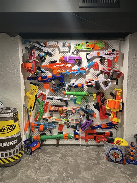 Nerf Wall I Constructed. Pegboard panels are from IKEA. : r/Nerf